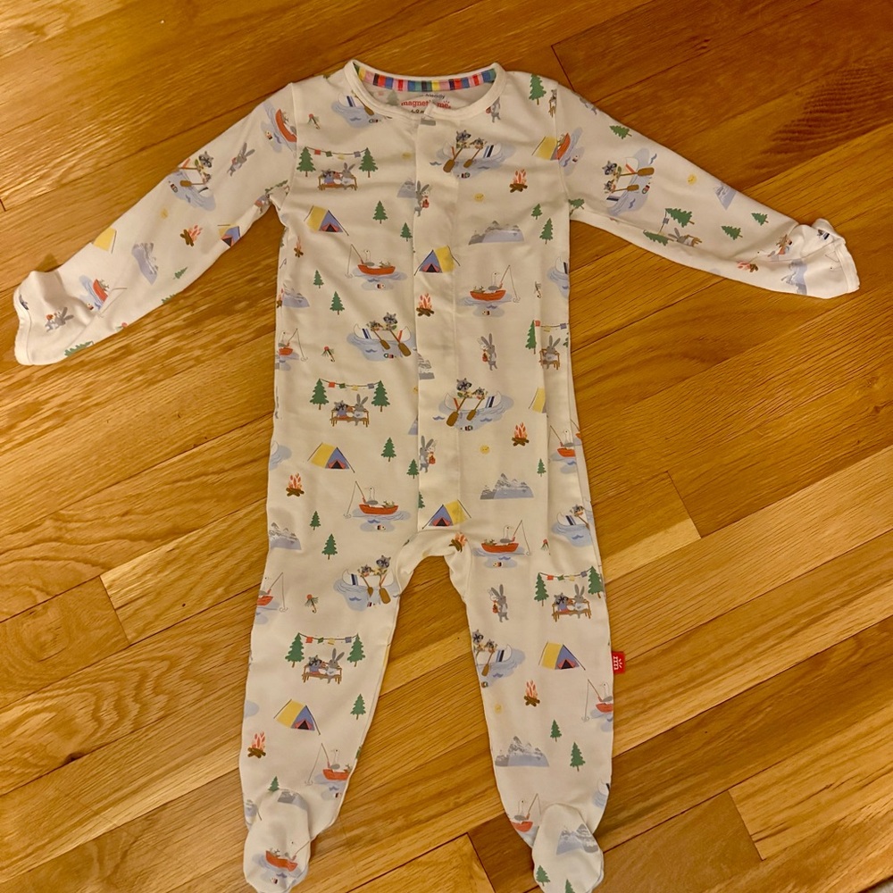 Magnetic Me Cream One Piece with Camping Adventure Print